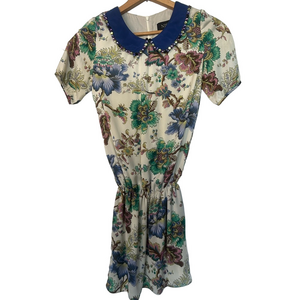 NISSA Floral Jewel-Collar Mini Dress – Size US 4